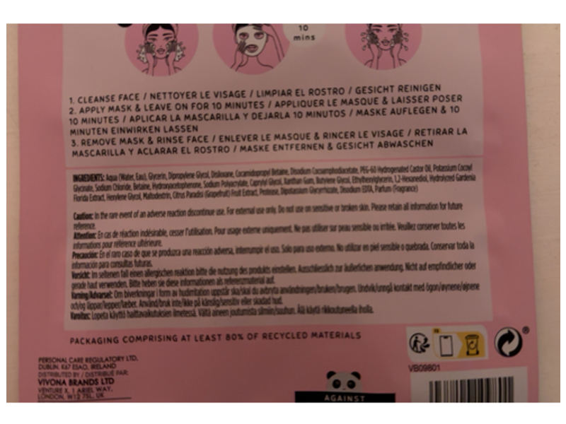 Oh K! Bubble Sheet Mask, Grapefruit, 0.88 oz/25 g, 1 Count