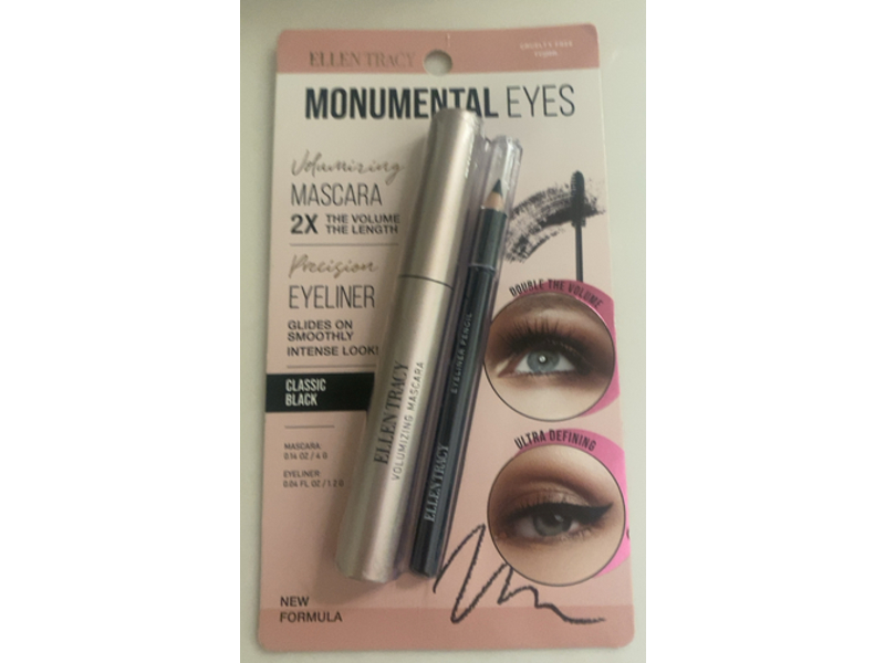 Ellen Tracy Monumental Eyes Volumizing Mascara + Precision Eyeliner, Classic Black
