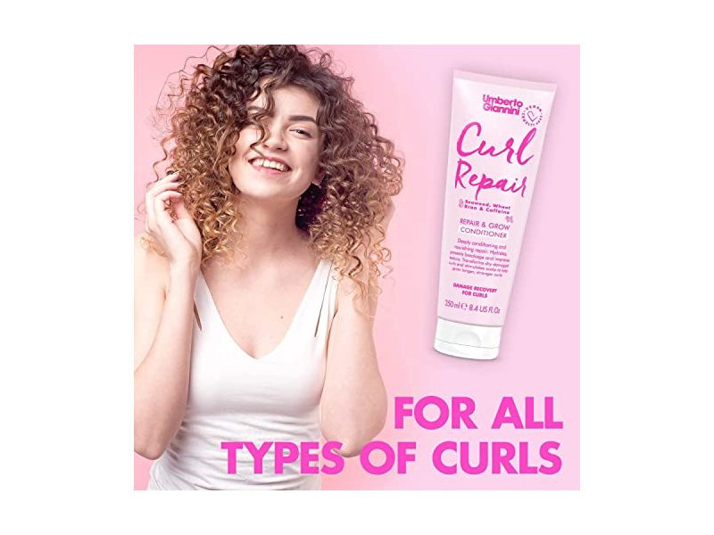 Umberto Giannini Curl Repair Conditioner, Seaweed, Wheat Bran & Caffeine, 8.4 fl oz/250 mL