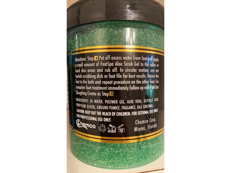 Foot Spa Aloe Scrub Gel, Aloe Vera, 16 fl oz/473 mL