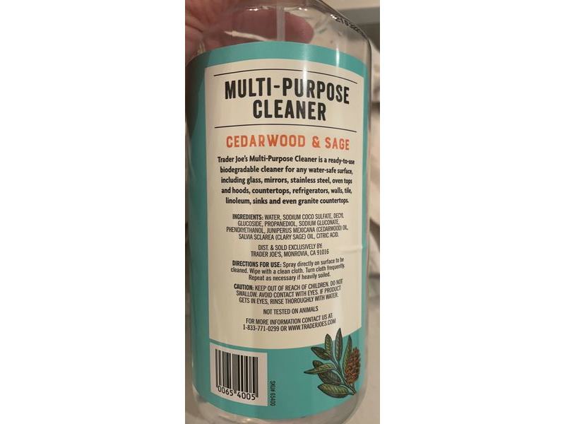 Trader Joe's Multi-Purpose Cleaner, Cedarwood & Sage, 34 fl oz/1 L