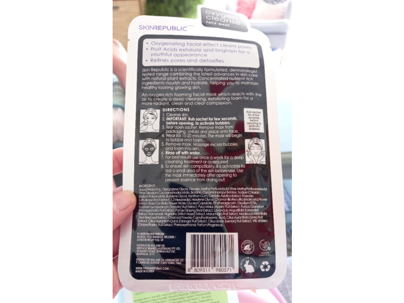 Skin Republic Face Mask Sheet, Bubble Purifying + Charcoal, 0.68 fl oz/20 mL