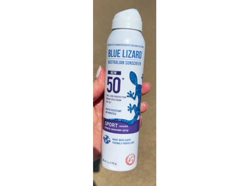 Blue Lizard Sport Australian Sunscreen Spray, SPF 50+, Unscented 5 fl oz/148 mL