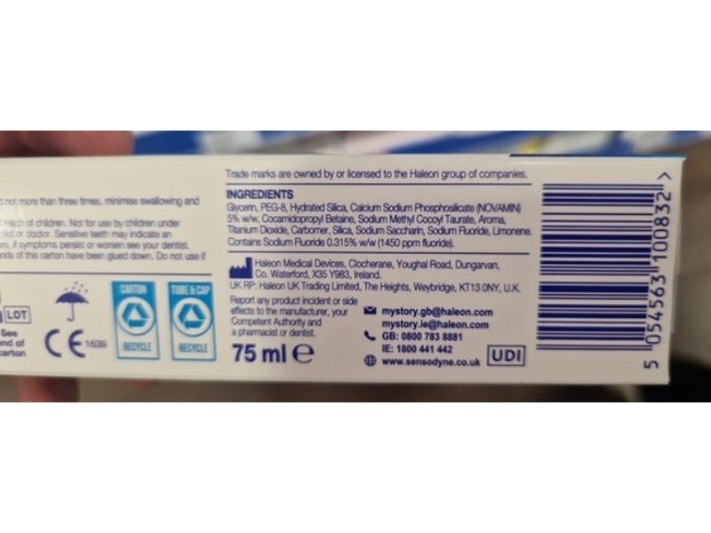 Sensodyne Repair & Protect Toothpaste, Mint, 75 mL