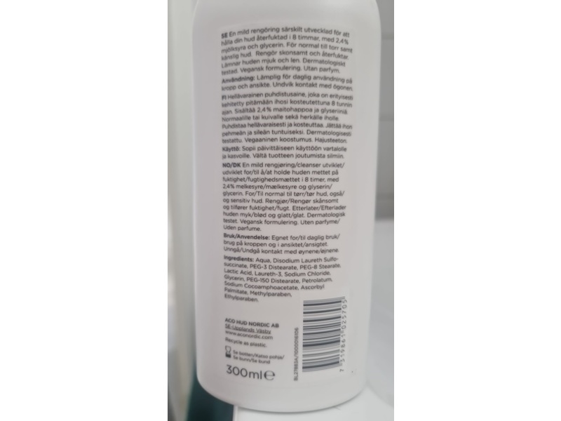 ACO Gentle Cleanser, 2.4% Lactic Acid, 300 mL