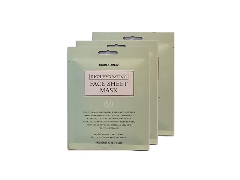 Trader's Joe's Rich Hydrating Face Sheet Mask, 0.67 fl oz/20 mL, Pack Of 3