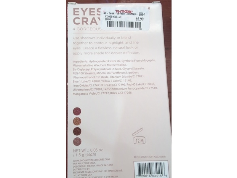 Enchante Accessories Eyeshadow Crayons Set, 0.05 oz/1.5 g