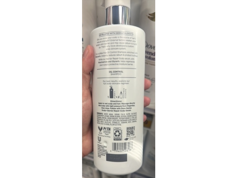 Dove Derma Scalp Shampoo, Glycerin, 16 fl oz