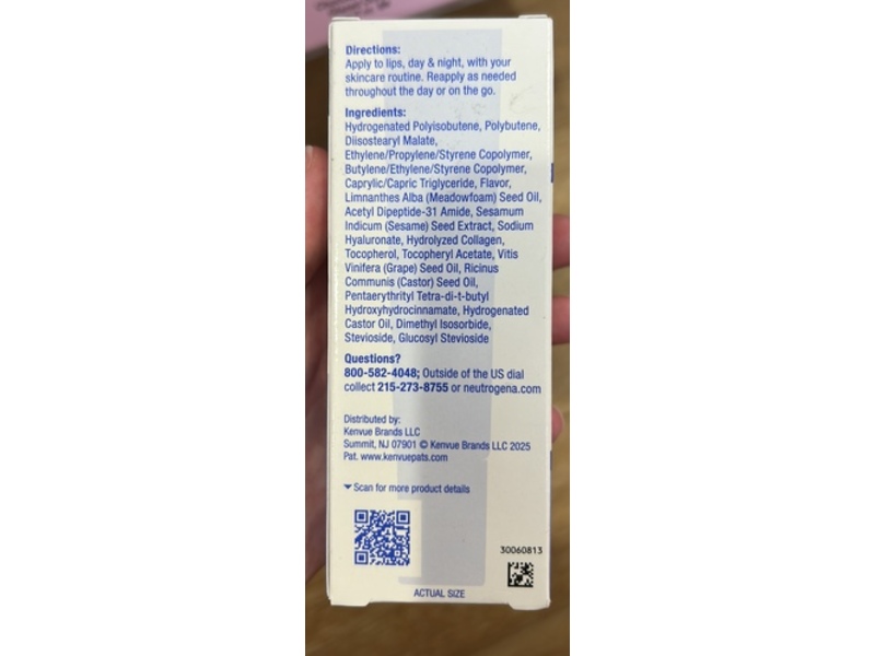 Neutrogena Collagen Bank Lip Plumping Treatment, Vanilla, 0.4 fl oz/12 mL