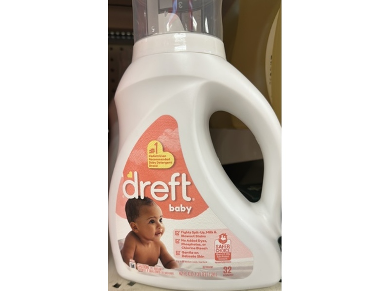 Dreft Baby Liquid Laundry Detergent, 32 Loads, 42 fl oz/1.24 L