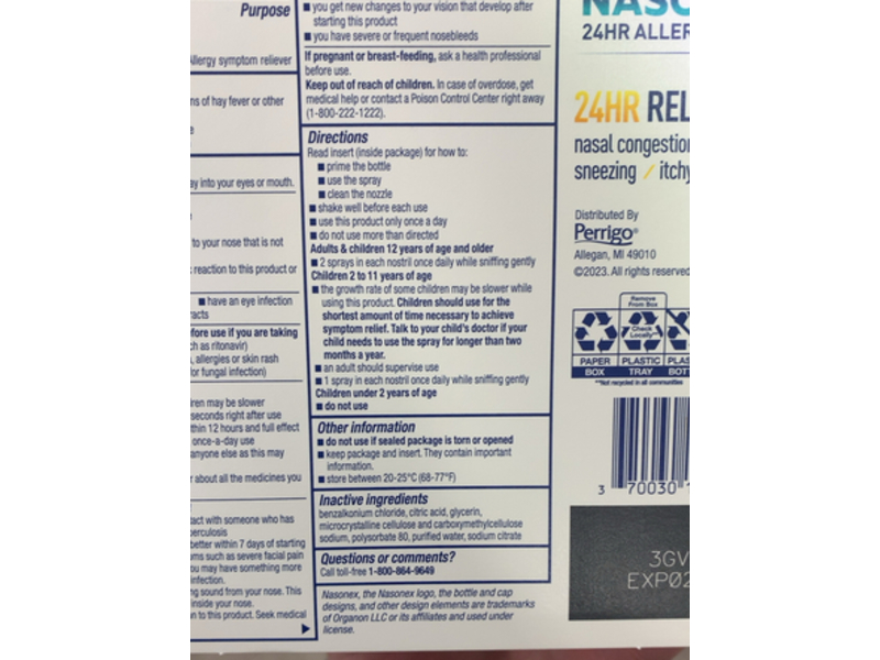 Nasonex Allergy + Congestion Nasal Spray, 0.34 fl oz/10 mL, 60 Count