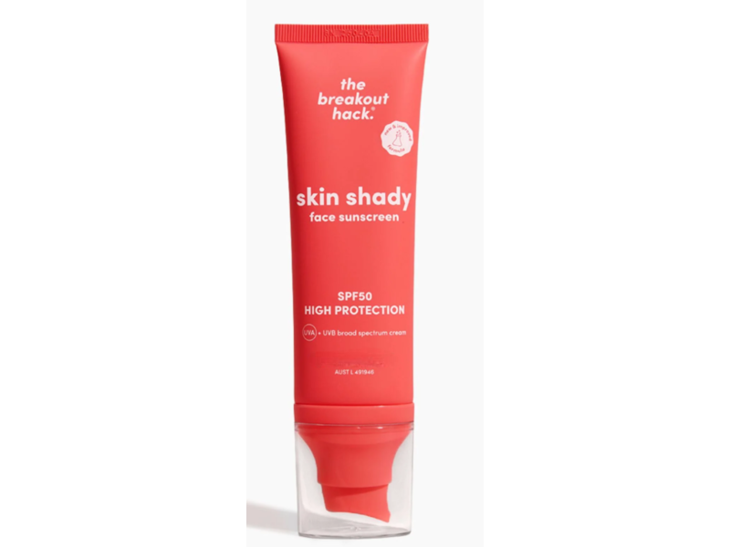 the breakout hack Skin Shady Face Sunscreen, SPF 50, 3.4 fl oz/100 mL