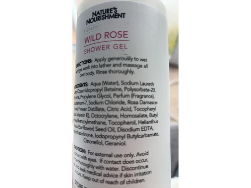 Nature's Nourishment Hydrating Shower Gel, Wild Rose, 33.8 fl oz/1 L