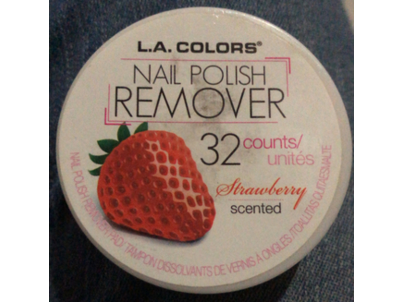 L.A. Colors Nail Polish Remover Pads, Strawberry Scent, 32 Pads