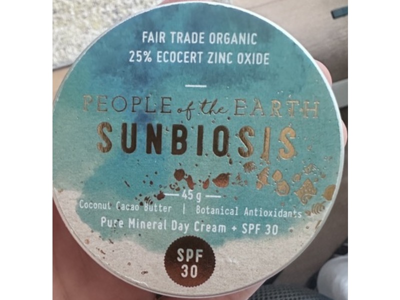 People Of The Earth Sunbiosis Pure Mineral Day Cream, SPF 30, Coconut Cacao Butter, 45 g