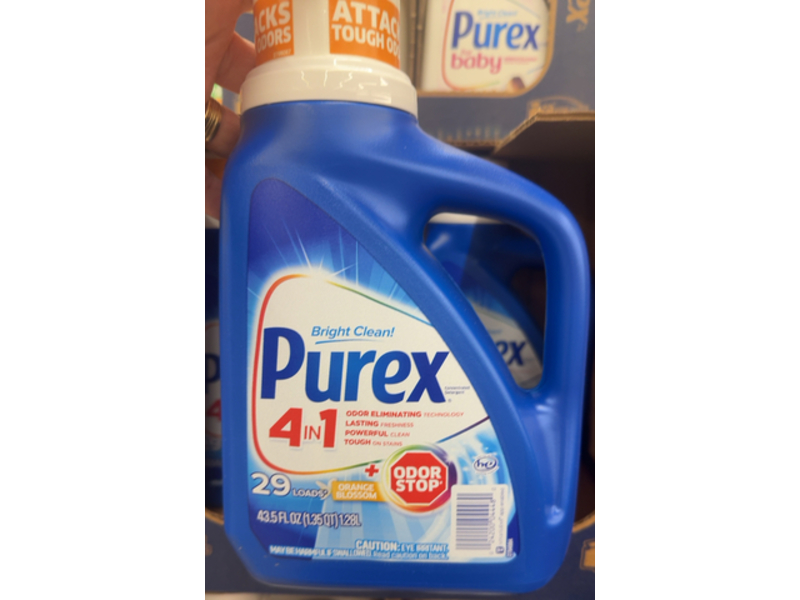 Purex Bright Clean 4 In 1 Odor Stop Concentrated Detergent, Orange Blossom, 29 Loads, 43.5 fl oz/1.28 L