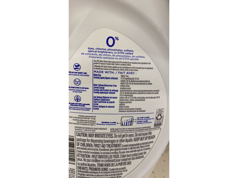 Tide Zero Soft Liquid Laundry Detergent, Lavender, 92 fl oz/2.72 L