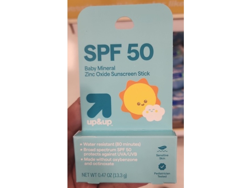 Up&Up Baby Mineral Zinc Oxide Sunscreen Stick, SPF 50, 0.47 oz/13.3 g