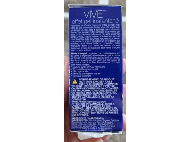 Seche Vive Instant Gel Effect Top Coat, 0.5 fl oz/14 mL