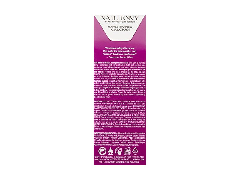 OPI Nail Envy Nail Strengthener, Soft and Thin , 0.5 fl oz/mL