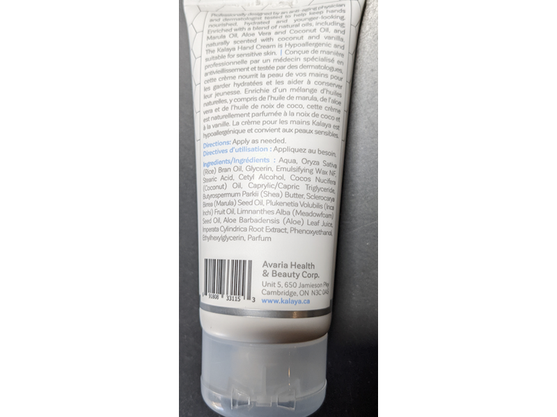 Kalaya Hand Cream, 60 mL