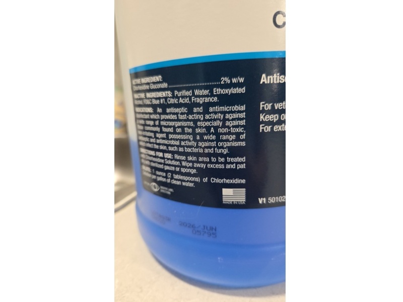 Vet One Chlorhexidine Antiseptic Disinfectant Solution, 3.785 L