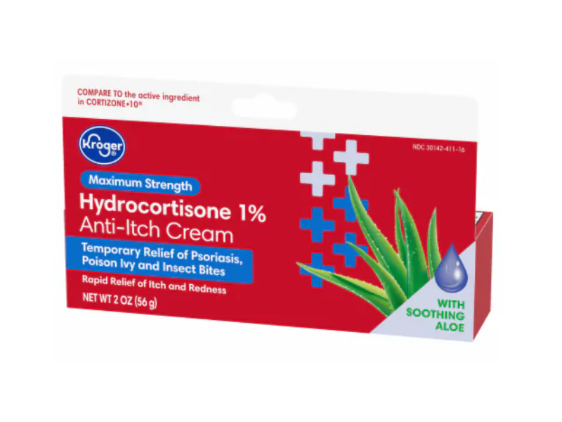 Kroger Maximum Strength Anti-Itch Cream, Hydrocortisone 1%, Soothing Aloe, 2.0 fl oz/56 g