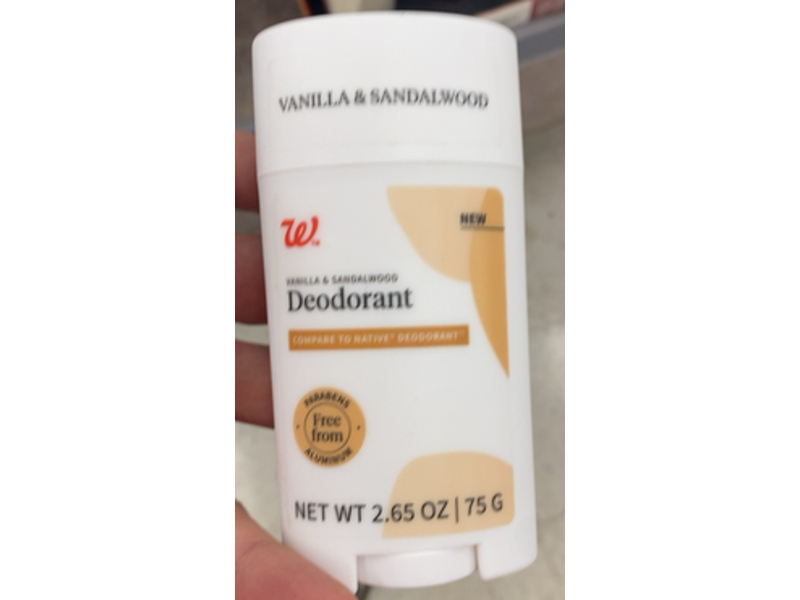 Walgreens Deodorant, Vanilla & Sandalwood, 2.65 oz/75 g