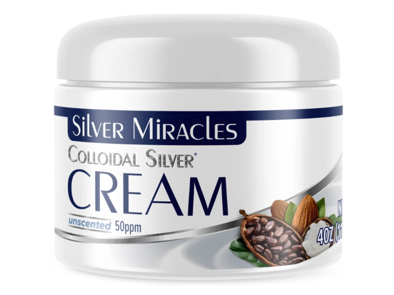 Silver Miracles Colloidal Silver Cream , Unscented, 4 oz/113.4 g