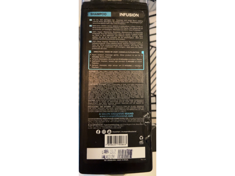 Truss Infusion Shampoo, Hi Tech + Organic Actives, 10.14 fl oz/300 mL