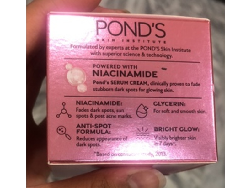 Pond's Skin Institute Bright Beauty Serum Cream, Niacinamide + Vitamin B3, 50 g