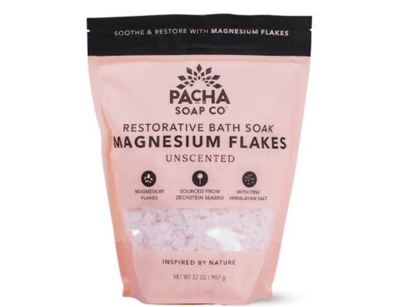 Pacha Soap Co Magnesium Flake Restorative Bath Soak, Unscented, 48 oz/1361 g