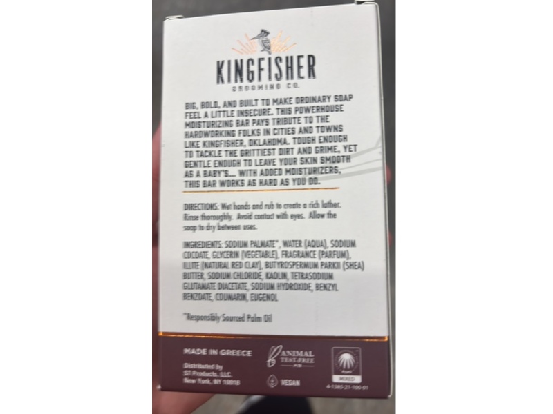 Kingfisher Moisturizing Bar Soap, Red Clay + Shea Butter, 10 oz/283 g