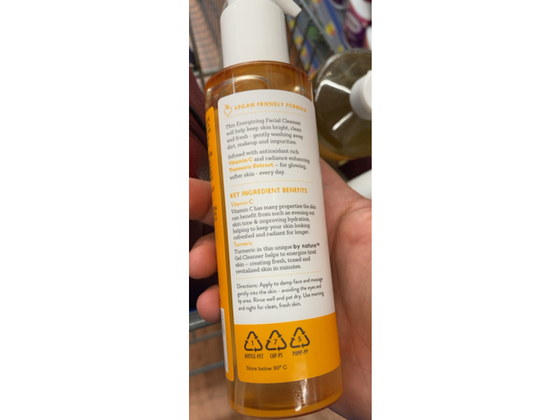 By Nature Vitamin C+ Turmeric Brightening + Hydrating Gel Cleanser, 7 oz/200 g