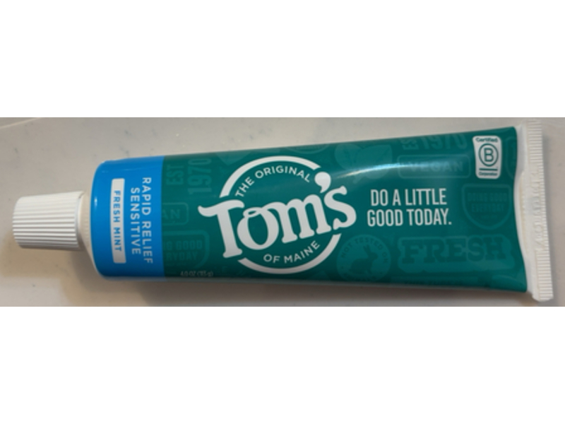 The Original Tom's Of Maine Rapid Relief Sensitive Toothpaste, Fresh Mint, 4.0 oz/113 g