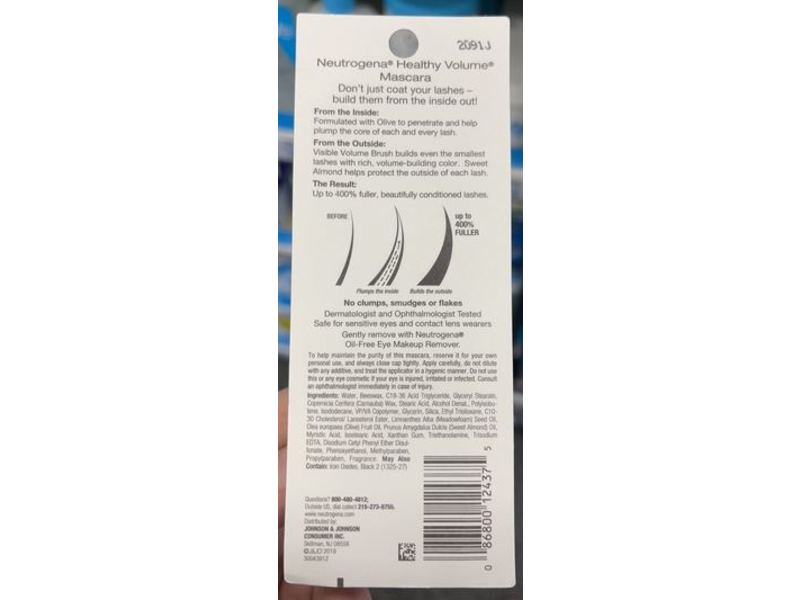 Neutrogena Healthy Volume Mascara, Black 02, 0.21 oz/6.0 g, Pack Of 2