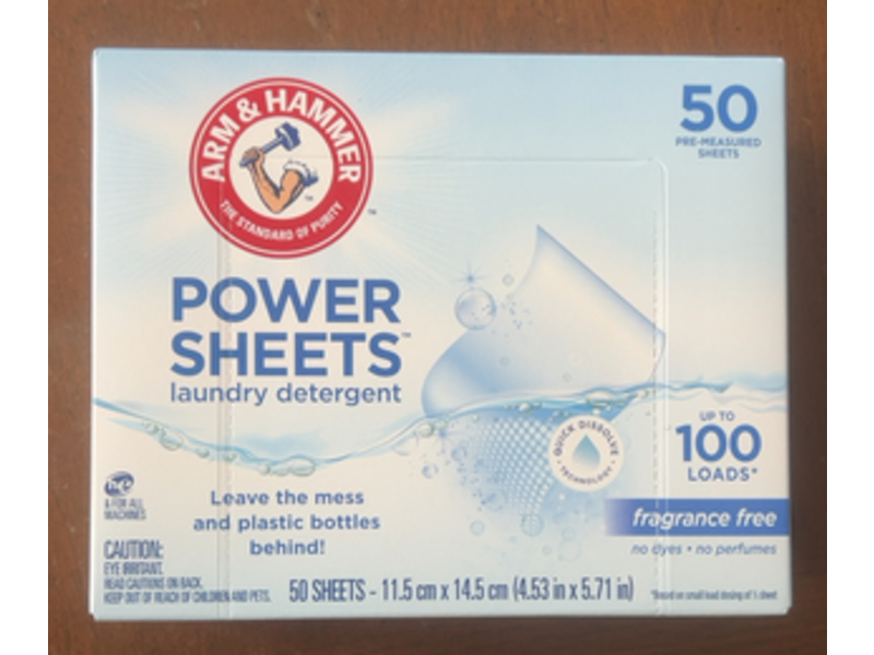 Arm & Hammer Laundry Detergent Power Sheets, 100 Loads, 50 Count