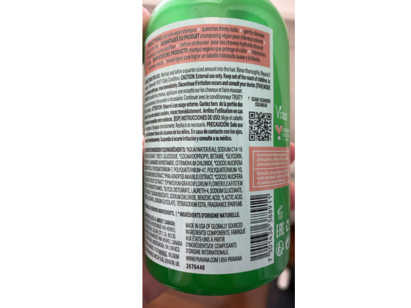 Pravana Truity Daily Cleanse Shampoo, 10 fl oz/296 mL