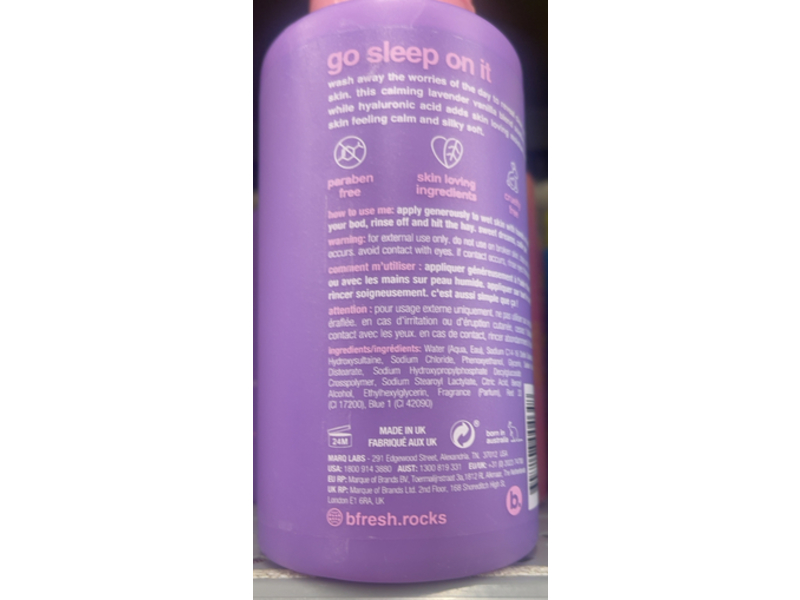 b.Fresh Sleep On It Calming Body Wash, 16 fl oz/473 mL