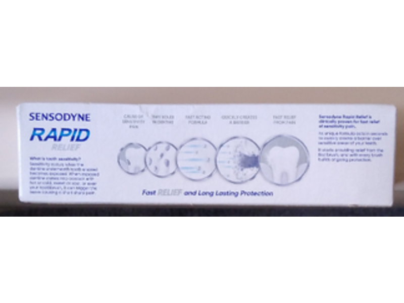 Sensodyne Rapid Relief Toothpaste, whitening, 75 mL