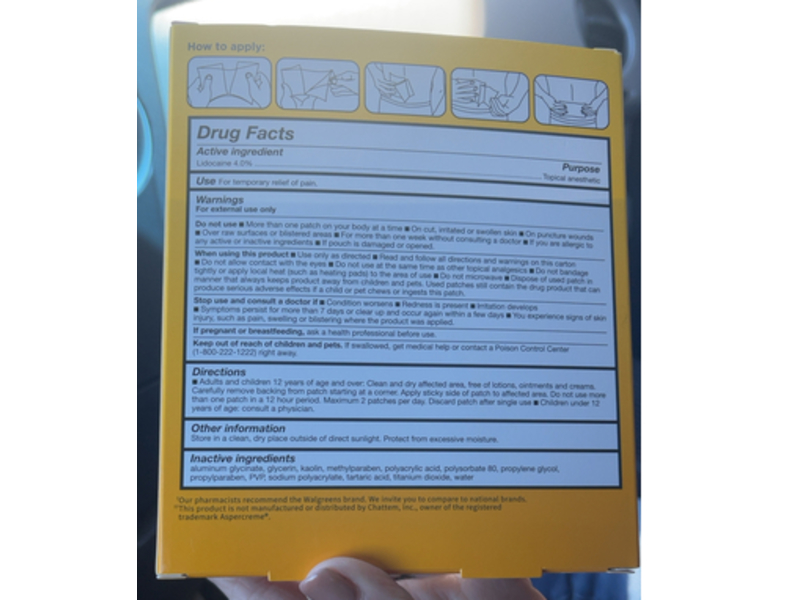 Walgreens Pain Relieving Lidocaine Patch, 7 Count