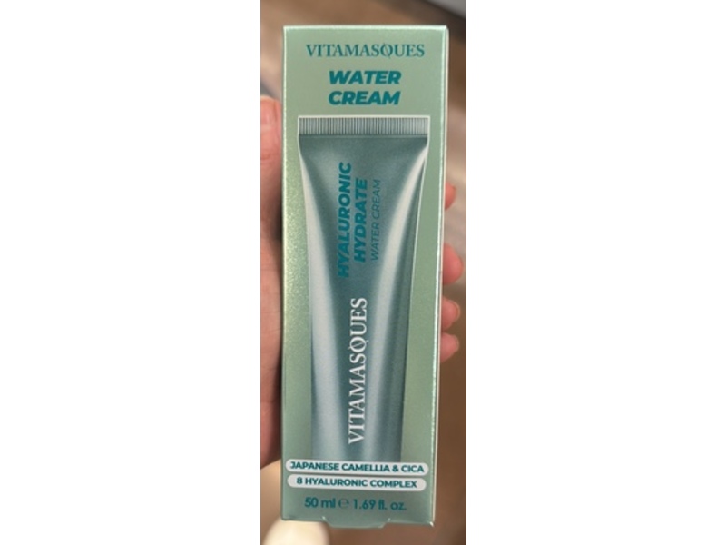 Vitamasques Hyaluronic Hydrate Water Cream, Japanese Camellia & Cica, 1.69 fl oz/50 mL