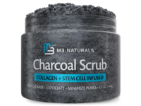 M3 Naturals Charcoal Scrub, Collagen + Stem Cell Infused, 12 oz/340 g - Image 2
