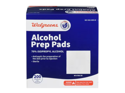 Walgreens Alcohol Prep Pads, 70% Isopropyl Alcohol, 200 Count