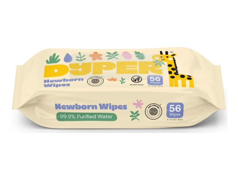 Dyper New Born Wipes, 56 Count