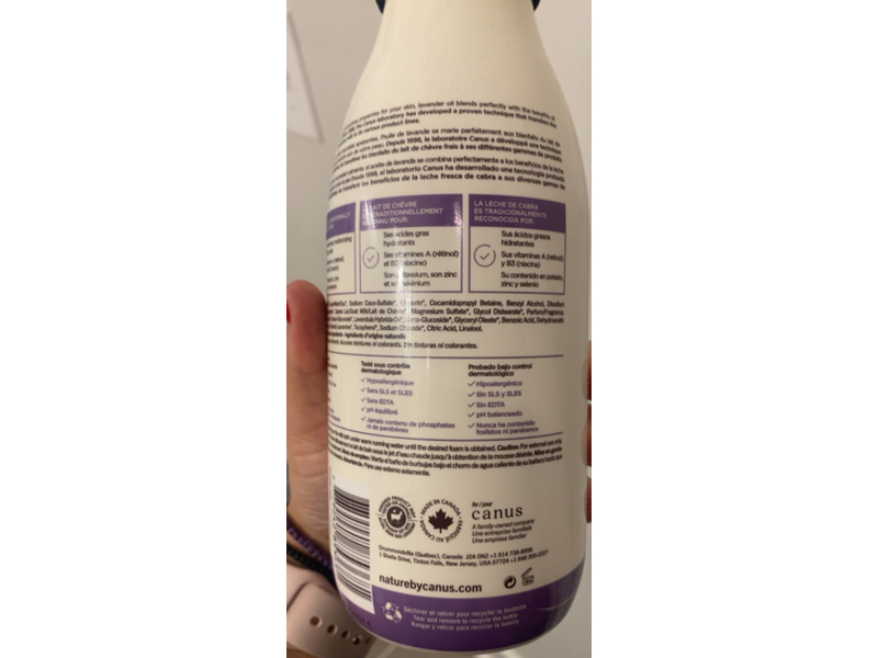Nature By Canus Foaming Milk Bath, Canadian Goat Milk Lavender Oil, 27.1 fl oz/800 mL