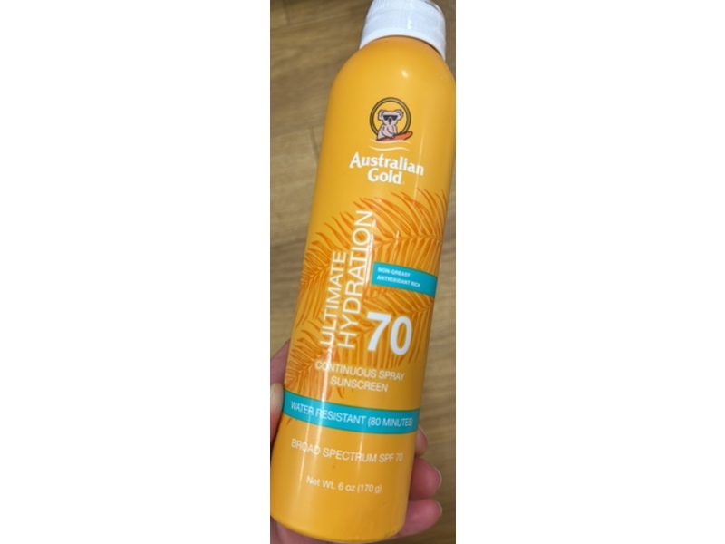 Australian Gold Ultimate Hydration Continuous Spray Sunscreen, SPF 70, 6 oz/170 g