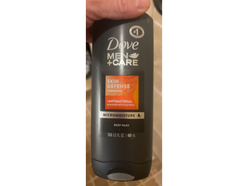 Dove Men+Care Skin Defense +Antibacterial Body Wash, 13.5 fl oz/400 mL