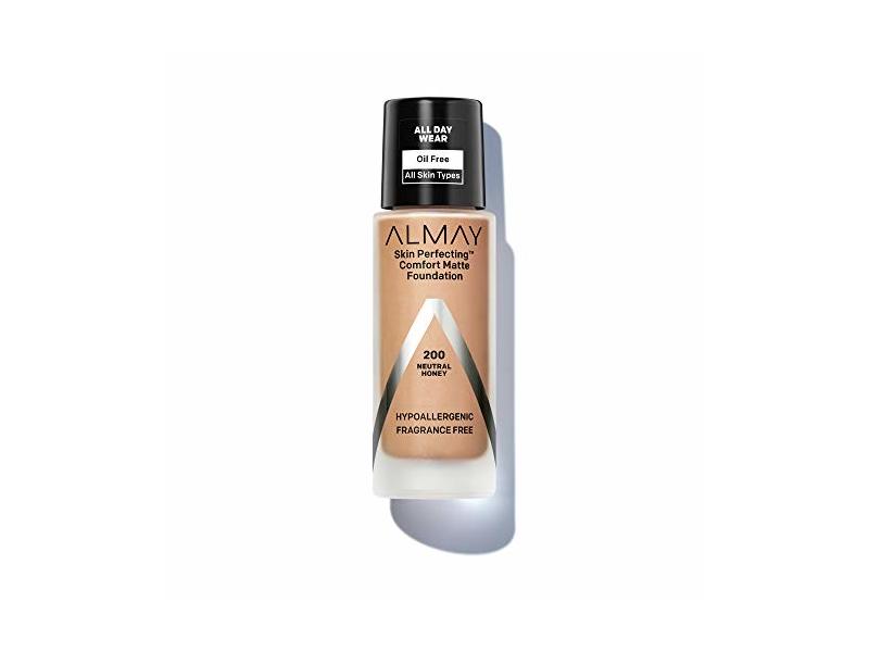 Almay Skin Perfecting Comfort Matte Foundation, 200 Neutral Honey, 1.0 fl oz/30 mL