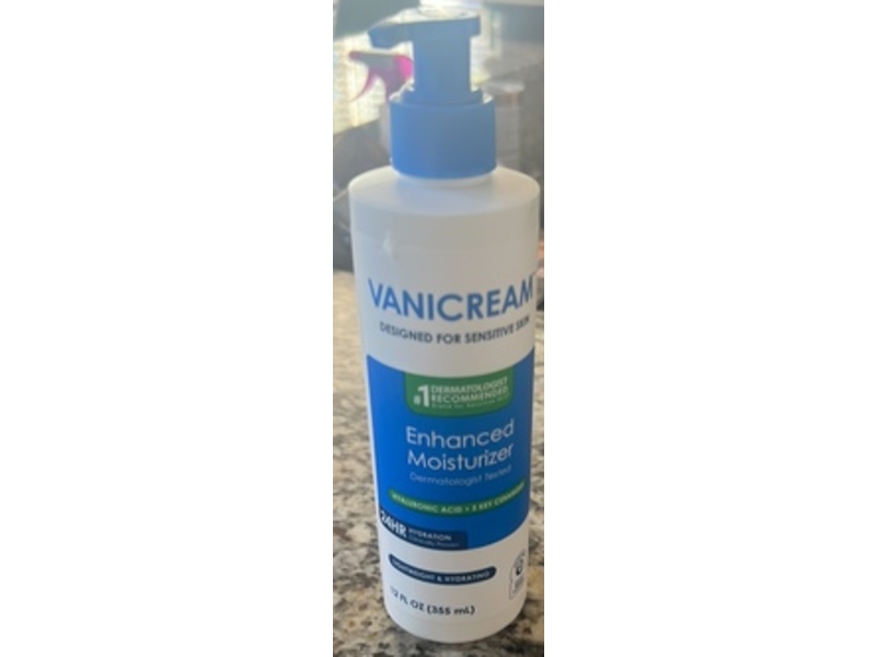 Vanicream Enhanced Moisturizer, Hyaluronic Acid + 5 Key Ceramides, 12 fl oz/355 mL.